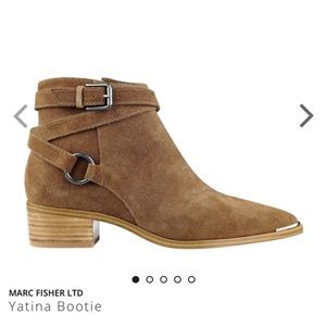 Marc Fisher Yatina Wrap Buckle Suede Bootie